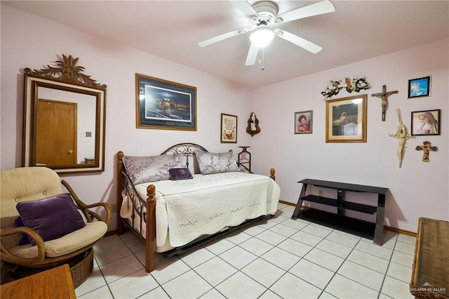 1923 Tyler St, Mission, TX 78572 - bedroom featuring light tile patterned floors and a ceiling fan