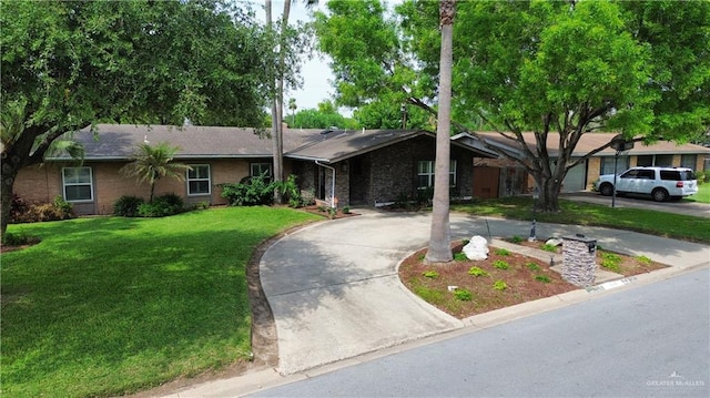 ranch-style house with a front yard