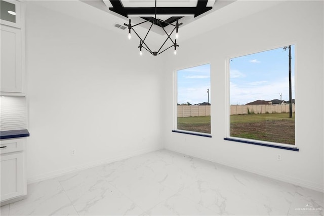 view of unfurnished dining area