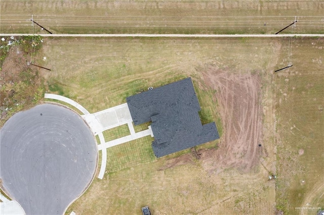 bird's eye view with a rural view