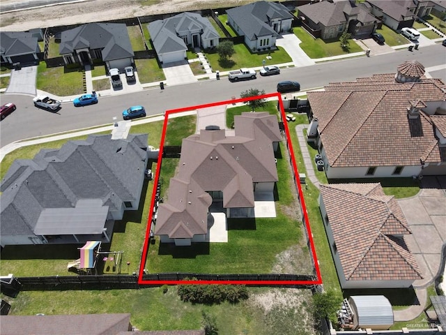 3705 Joycee Dr, Mission, TX 78572 - aerial view of residential area featuring property boundaries highlighted