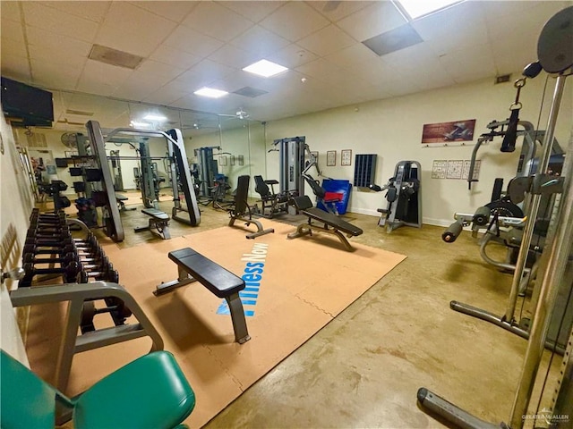 572 Sand Dollar Dr, Port Isabel, TX 78578 - gym with a paneled ceiling