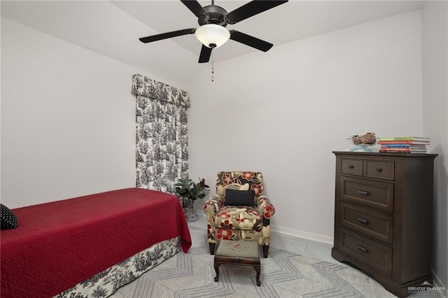 311 S Templo Dorado St, Mission, TX 78572 - bedroom featuring light tile patterned floors and ceiling fan