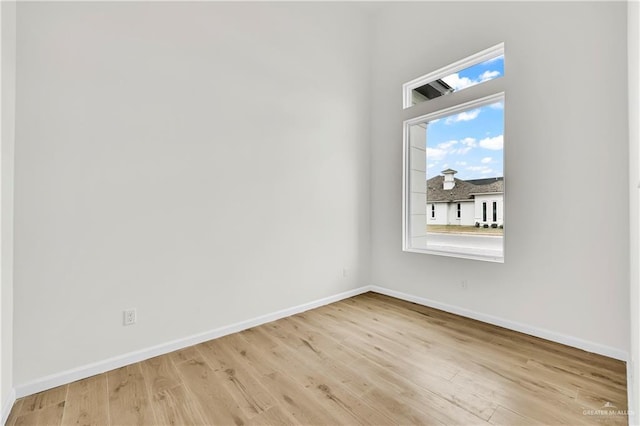 empty room featuring light wood-type flooring