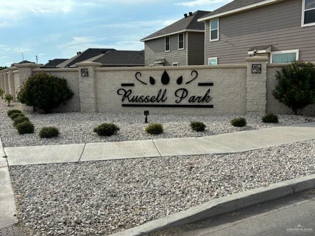 view of community sign