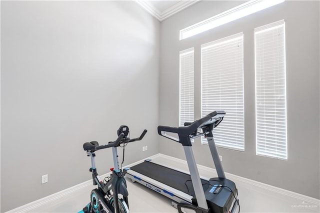 3527 Oak Preserve St, Weslaco, TX 78599 - exercise room featuring ornamental molding