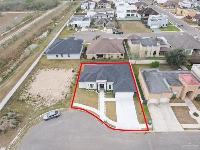 503 Purple Bugambilia, Pharr, TX 78577 - aerial view of residential area featuring property parcel outlined