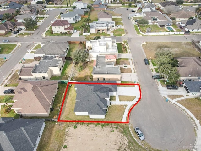 503 Purple Bugambilia, Pharr, TX 78577 - aerial perspective of suburban area with property boundaries highlighted