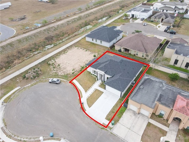 503 Purple Bugambilia, Pharr, TX 78577 - aerial perspective of suburban area featuring property parcel outlined