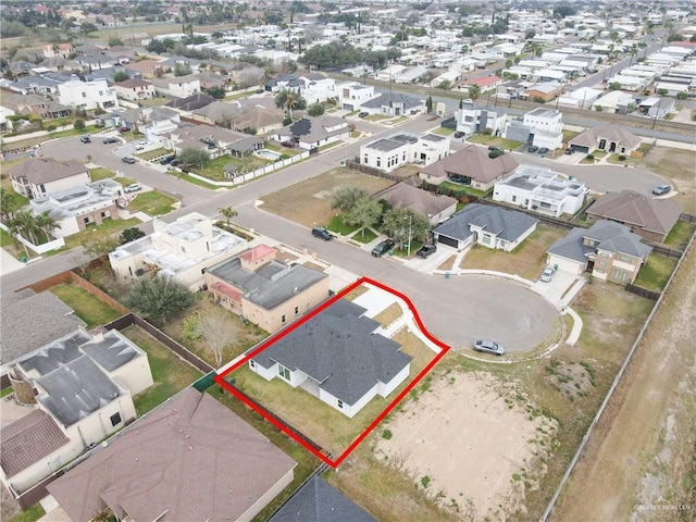503 Purple Bugambilia, Pharr, TX 78577 - aerial view of residential area with property parcel outlined