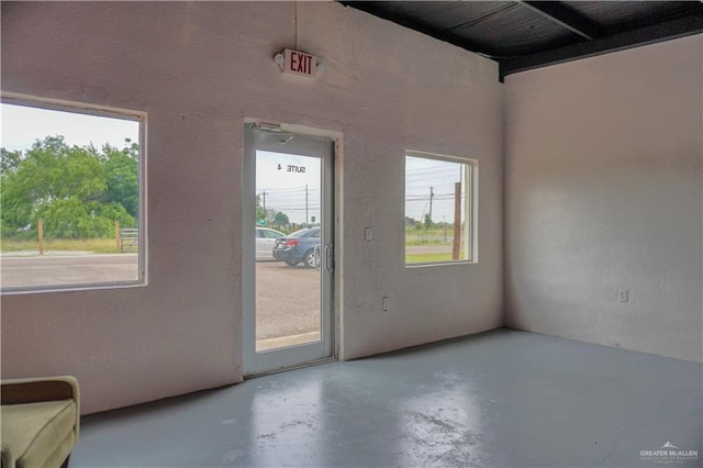 interior space with concrete flooring