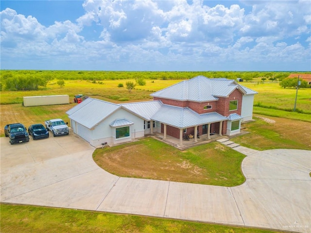 aerial view with a rural view