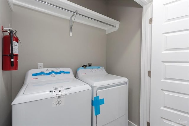 laundry area featuring separate washer and dryer