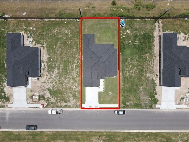 2313 Blue Sky Dr, Weslaco, TX 78599 - aerial view of property and surrounding area featuring property boundaries highlighted