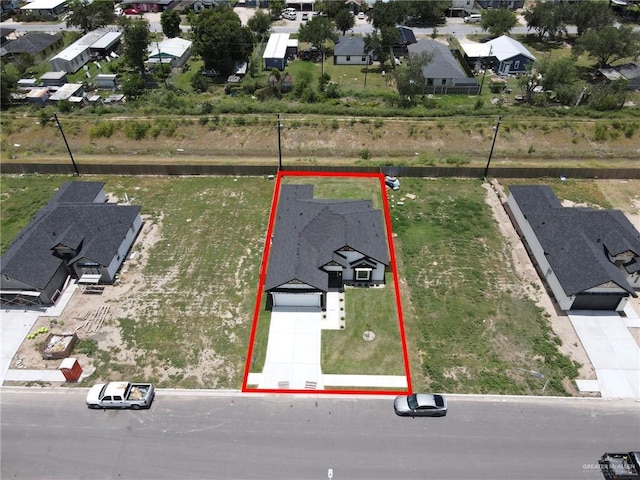 2313 Blue Sky Dr, Weslaco, TX 78599 - aerial view of residential area featuring property parcel outlined