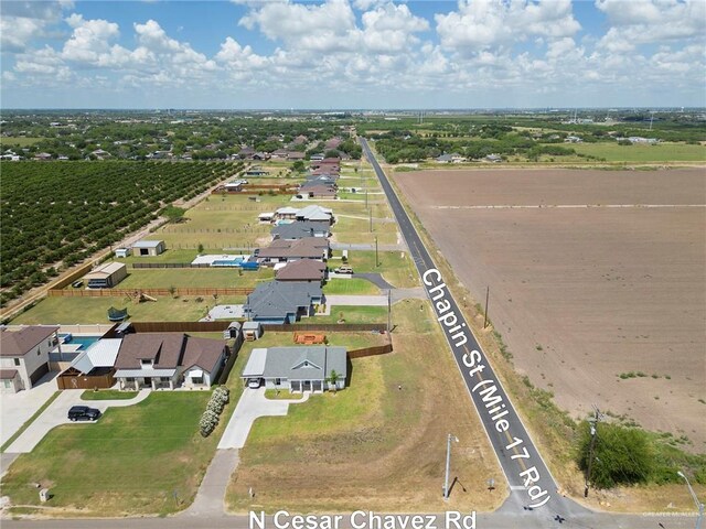 aerial view featuring a rural view