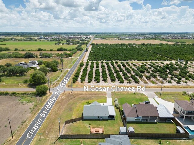 bird's eye view featuring a rural view