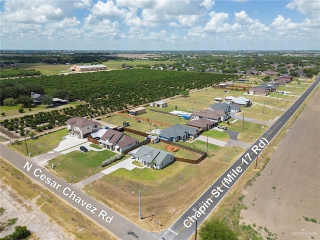 drone / aerial view with a rural view