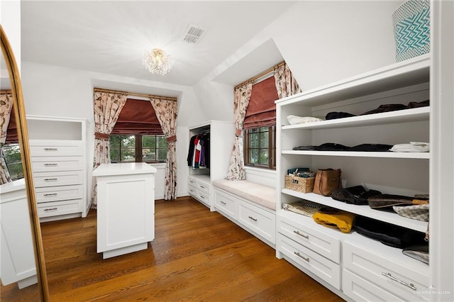 707 N 15th St, Mcallen, TX 78501 - walk in closet with dark wood-style flooring and a chandelier