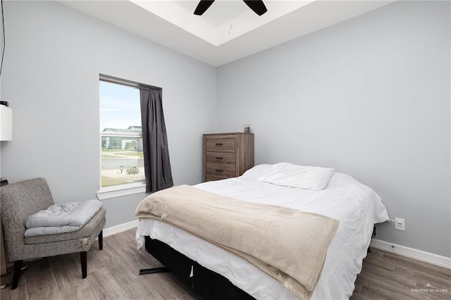 1012 Cooper Ln, San Juan, TX 78589 - bedroom with wood finished floors, baseboards, and a ceiling fan