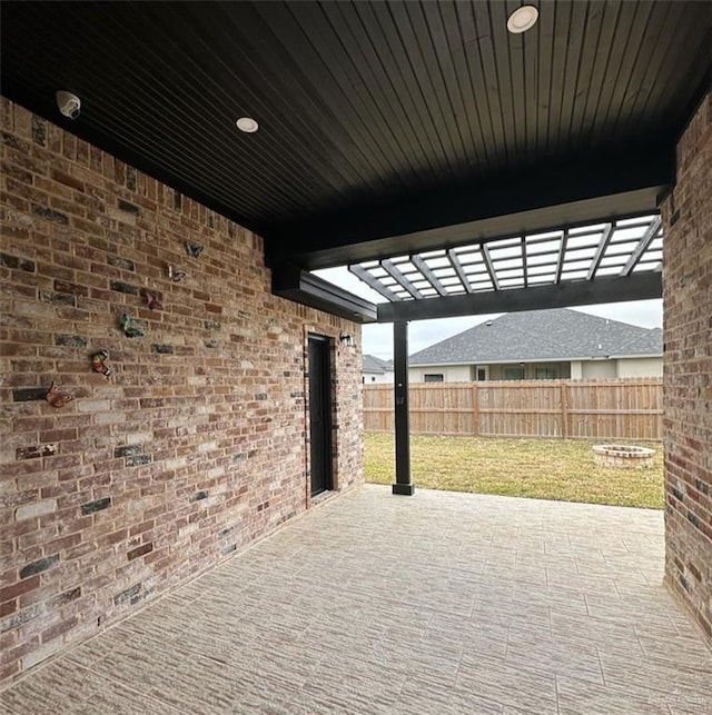 view of patio / terrace featuring a pergola