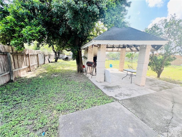 view of yard with a gazebo