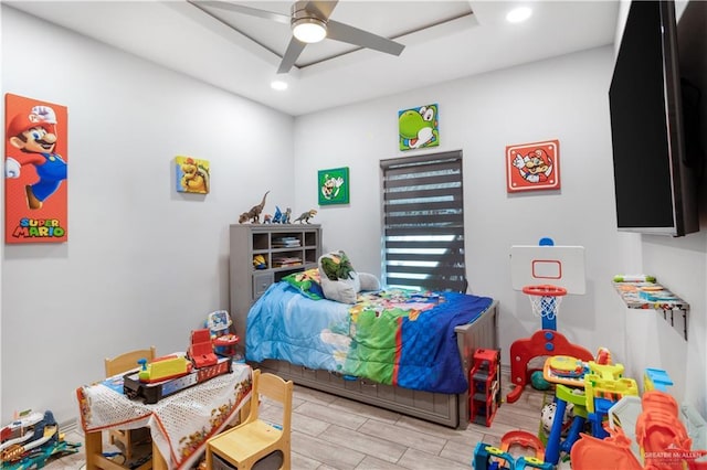 705 New Orleans Cir, Pharr, TX 78577 - bedroom with recessed lighting, light wood finished floors, and ceiling fan