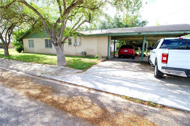 view of car parking with a carport