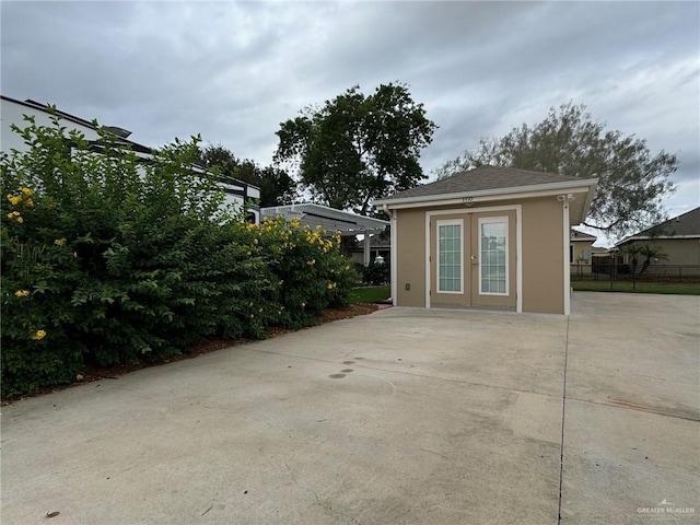 exterior space with a patio and french doors