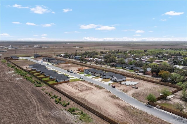 birds eye view of property with a rural view