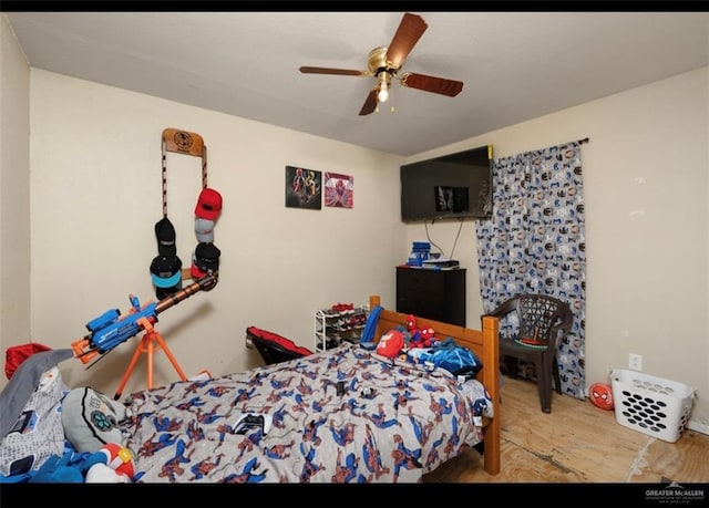 9913 Daniec St, Edinburg, TX 78542 - bedroom featuring wood finished floors and ceiling fan