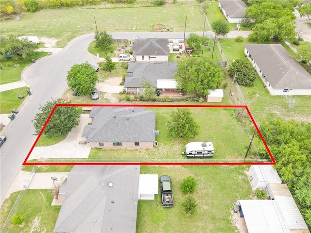 aerial view with a residential view