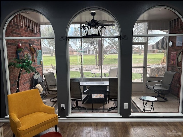 interior space featuring dark hardwood / wood-style flooring