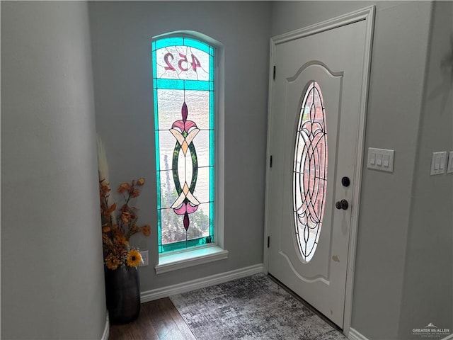 foyer featuring hardwood / wood-style flooring