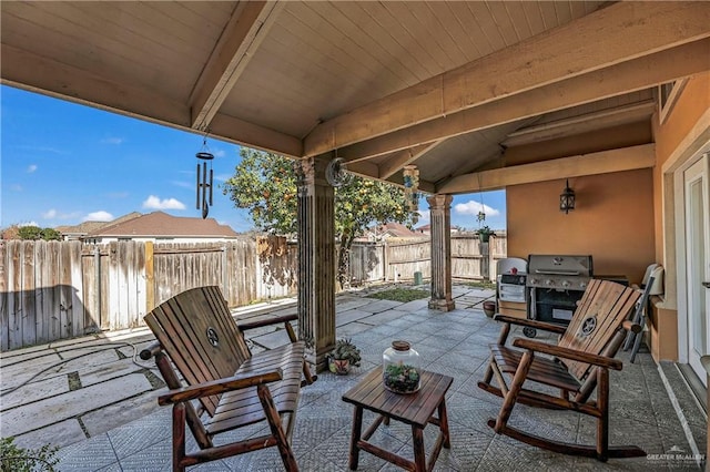 view of patio / terrace featuring grilling area