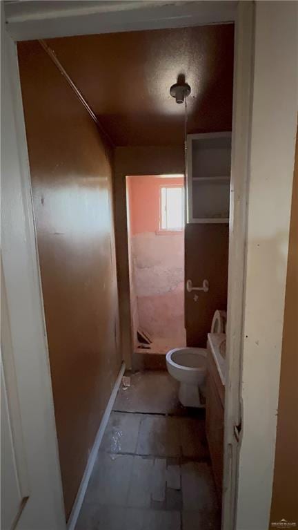 1002 Baize Ave, Donna, TX 78537 - full bathroom featuring toilet, vanity, baseboards, and a shower