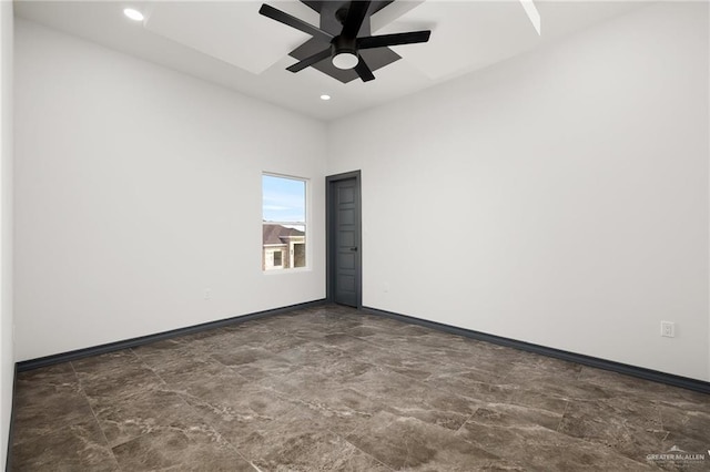 509 Demi St, Edinburg, TX 78542 - empty room featuring baseboards, recessed lighting, and ceiling fan