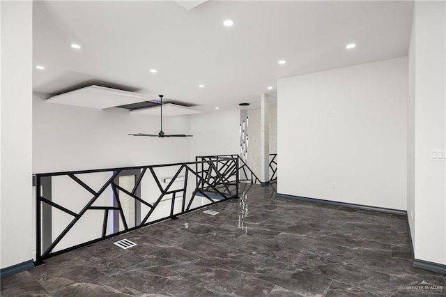 509 Demi St, Edinburg, TX 78542 - spare room featuring visible vents, baseboards, marble finish floor, and recessed lighting