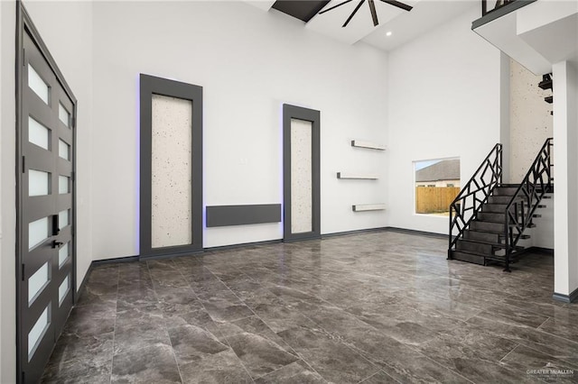 509 Demi St, Edinburg, TX 78542 - entrance foyer with baseboards, marble finish floor, and a towering ceiling