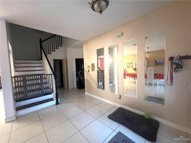 interior space with light tile patterned floors