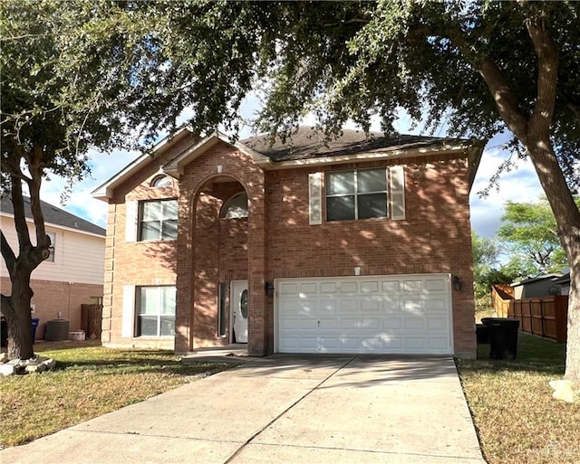 view of front property with a garage