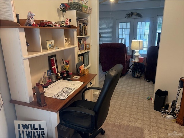 home office featuring french doors