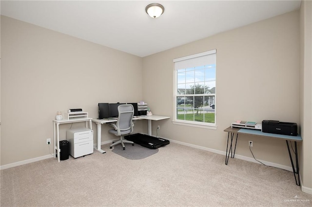 view of carpeted office