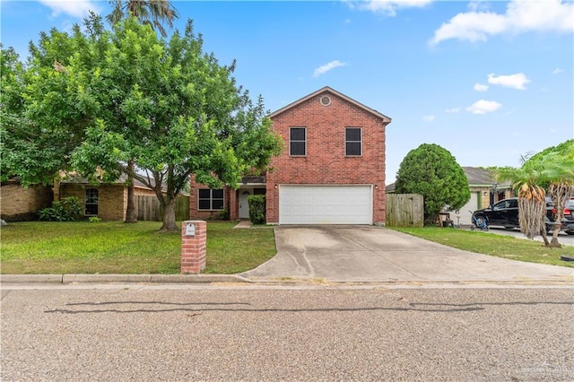 3017 Paradise Ave, Harlingen, TX 78552 - traditional-style home with brick siding, a garage, and driveway
