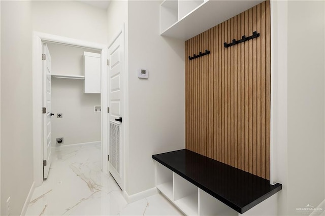 8104 N 51st St N, Mcallen, TX 78504 - mudroom featuring baseboards and marble finish floor