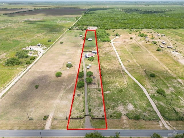 aerial view with a rural view