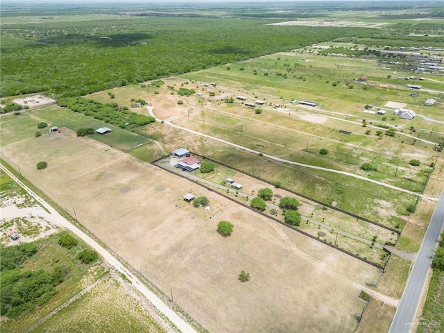 drone / aerial view with a rural view