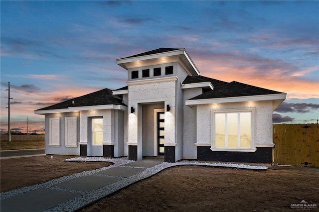 view of prairie-style home