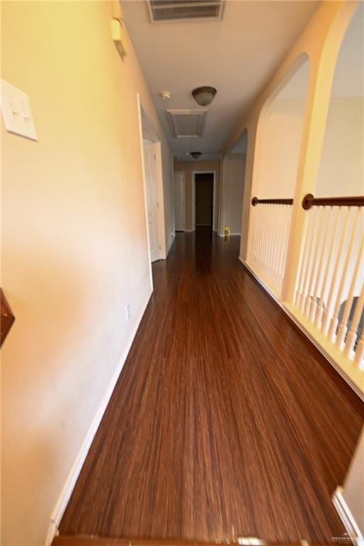 hall featuring dark hardwood / wood-style flooring