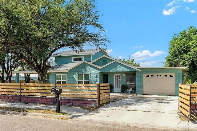 view of front of house featuring a garage